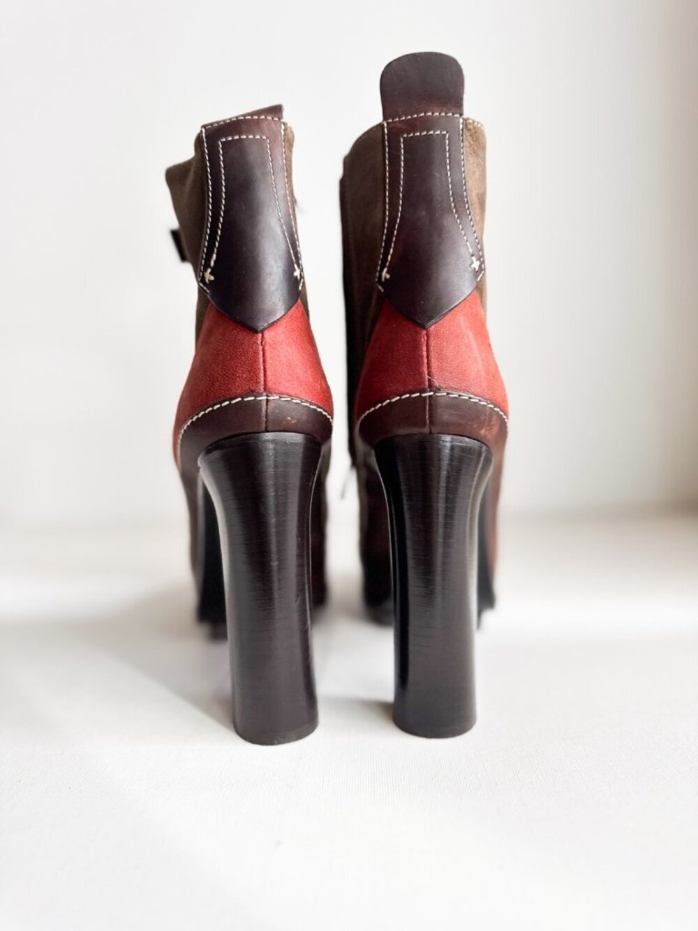 Rag and Bone Multicolor Block Heel Lace up Booties 39 - Picture 3 of 10